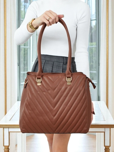 Moteriška pirkinių rankinė iš eko odos su įspaudu Corvella