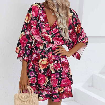 Royalfashion Moteriška mini suknelė su originaliu raštu