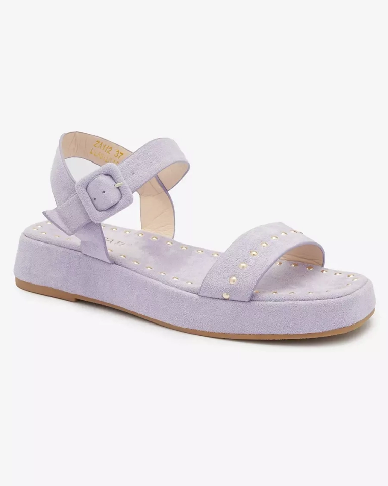 Violetiniai moteriški sandalai su akmenukais Franssia - Avalynė