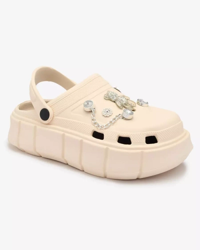 Royalfashion Кремовые женские резиновые шлепанцы Kooranza