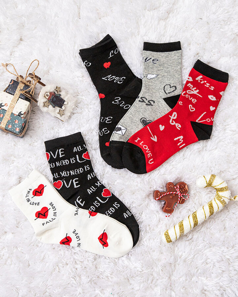 "Royalfashion" Moteriškų ilgų kojinių rinkinys LOVE 5/vnt.