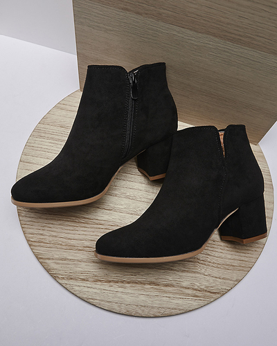 Женские сапоги из эко-замши черного цвета Frenas - Обувь