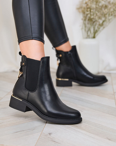 Royalfashion Черные женские сапоги a'la sztyblety из экокожи Frince