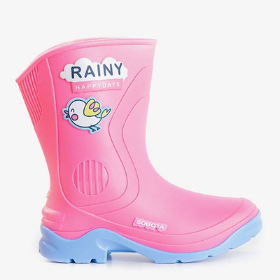 Детские резиновые сапоги Happy Baby розового и синего цвета - Обувь