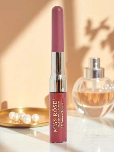 2-in-1 skysti lūpų dažai ir lūpų pieštukas Rose Cream