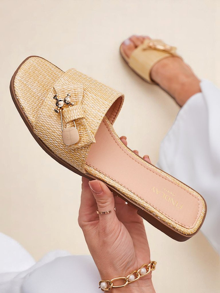 Royalfashion Moteriškos šiaudinės šlepetės Sandalai Aurelia