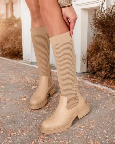 Royalfashion Женские сапоги-слипы до колена Gaska