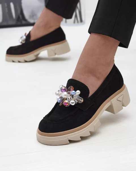 Женские черные ажурные мокасины Peloga- Footwear