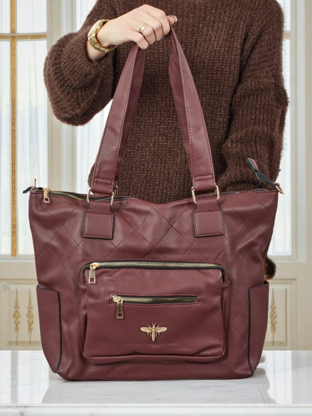 Moteriška pirkinių rankinė „Marvaya“ iš eko odos, dygsniuota