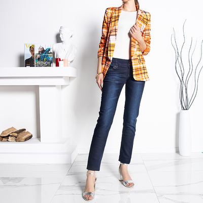 Moteriški tamsiai mėlyni tiesūs džinsai - Drabužiai