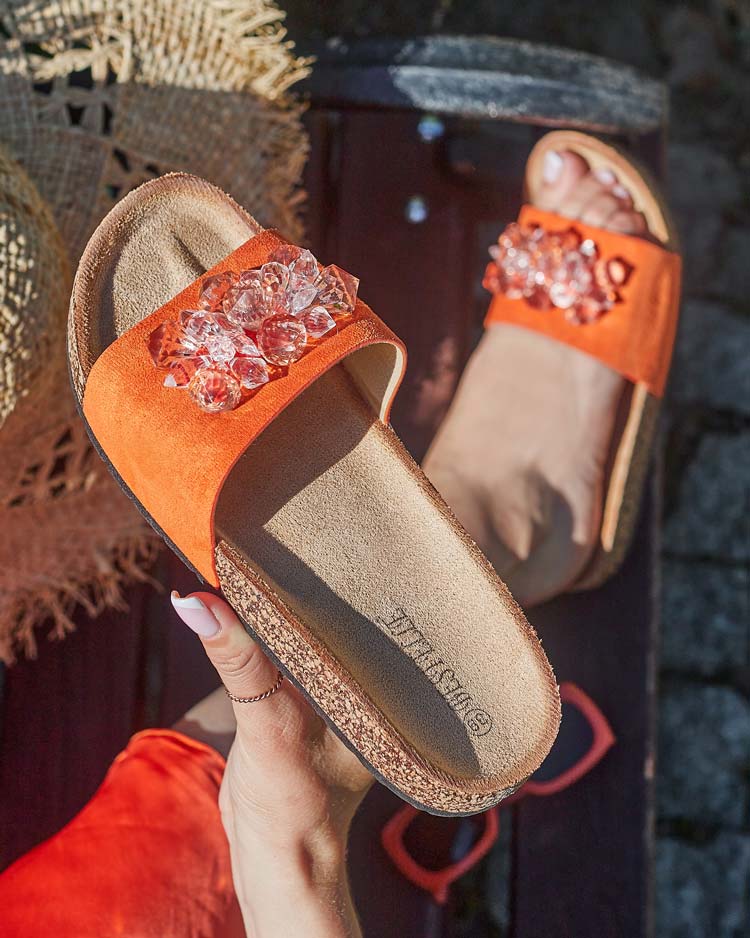 Royalfashion Женские шлепанцы Villo со стразами