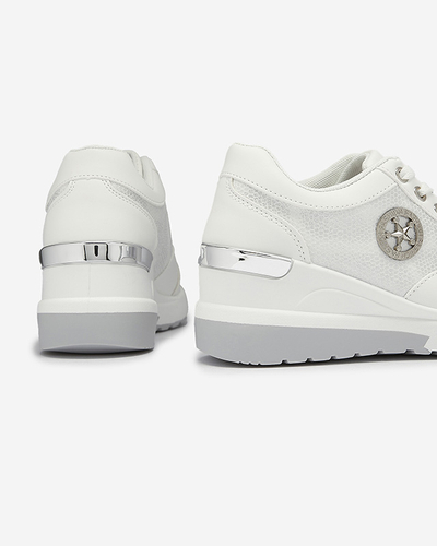 Женские белые кроссовки с глиттером и скрытым якорем Lysvyl- Footwear