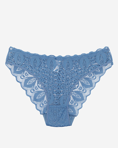 Mėlynos nėriniuotos kelnaitės moterims, trumpikės - Apatiniai