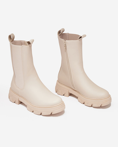 "Royalfashion" Moteriški aukštakulniai batai ecru spalvos Vedita