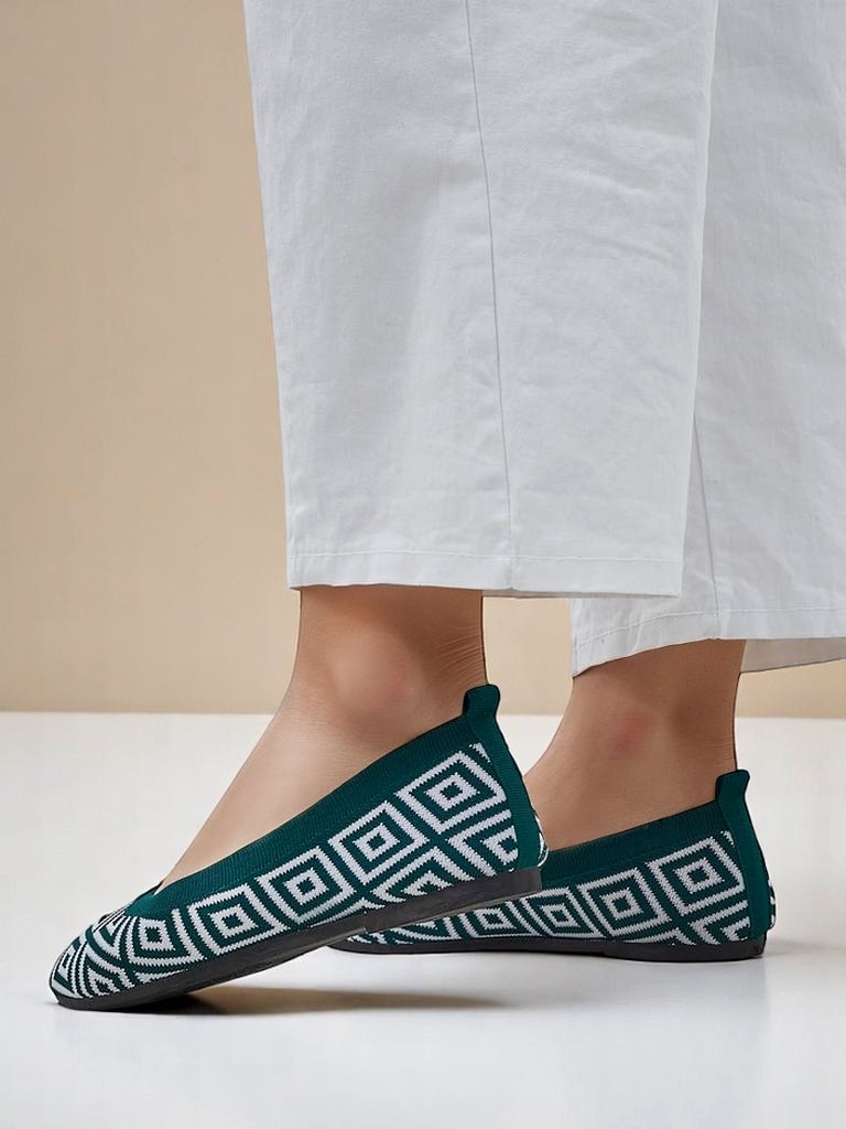 Royalfashion Fabric moteriškos balerinos su geometriniu raštu Metrinis