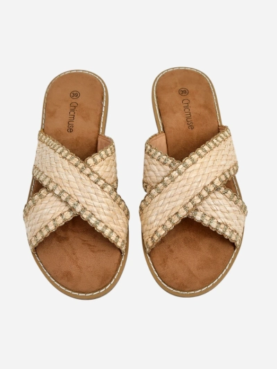 Royalfashion Женские шлепанцы с плетеными ремешками Bornes