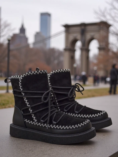 Royalfashion Moteriški aulinukai suvarstyti sniego batai Siozi