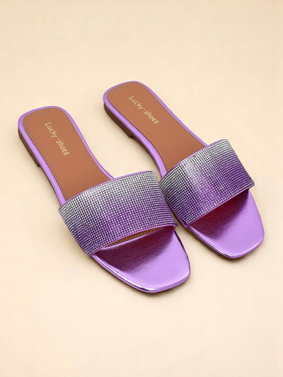 Royalfashion Женские шлепанцы с цирконами ShinyGlow