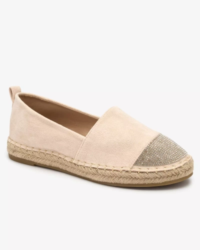 Royalfashion Smėlio spalvos moteriškos espadrilės su cirkonais Iterica