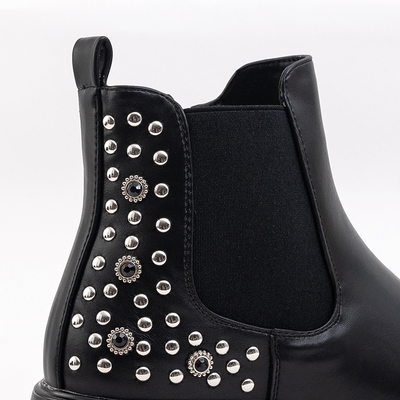 Черные женские ботинки с отделкой Abye