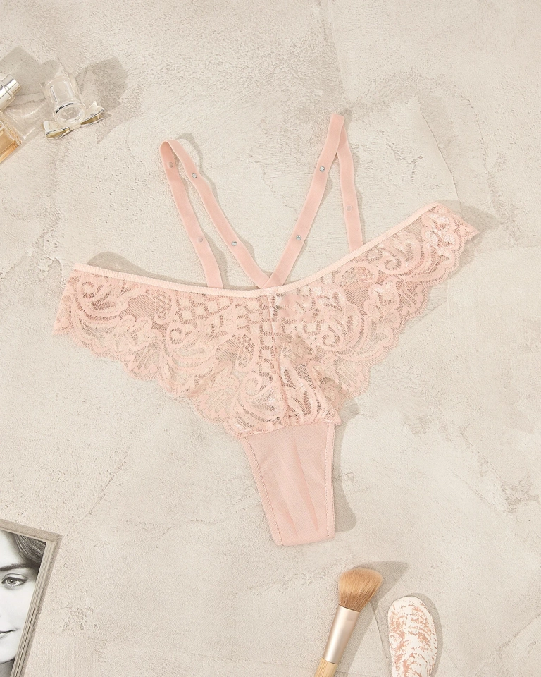 "Royalfashion" Nėriniuotos šviesiai rožinės spalvos moteriškos kelnaitės