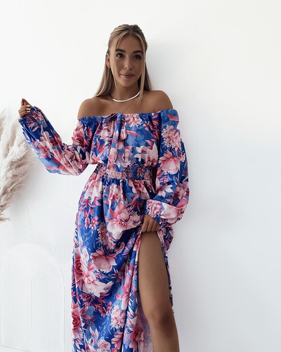 Royalfashion Moteriška midi suknelė su originaliu raštu