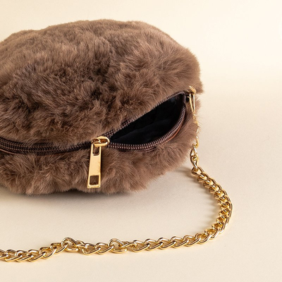 Коричневая меховая сумочка