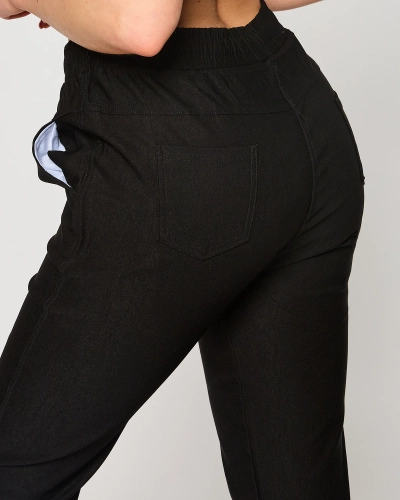 Juodos spalvos tiesios moteriškos kelnės PLUS SIZE- Apranga