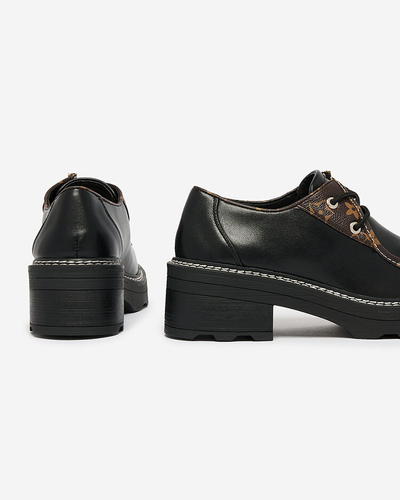 "Royalfashion" Juodi moteriški pusbačiai tvirtu padu "Dobbin"