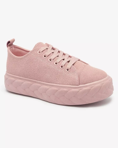 Розовые женские кроссовки на платформе Sedix - Обувь