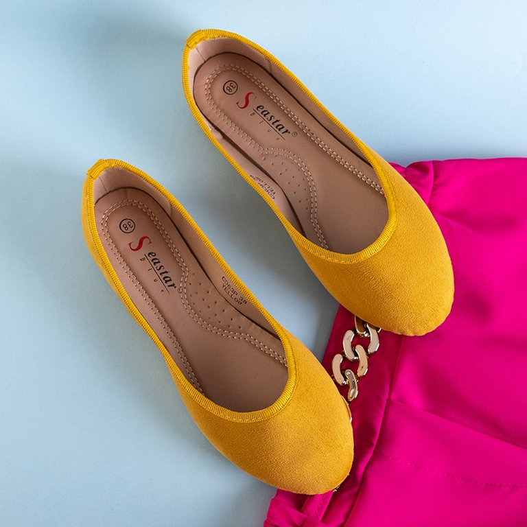 Желтые женские балетки Lorani