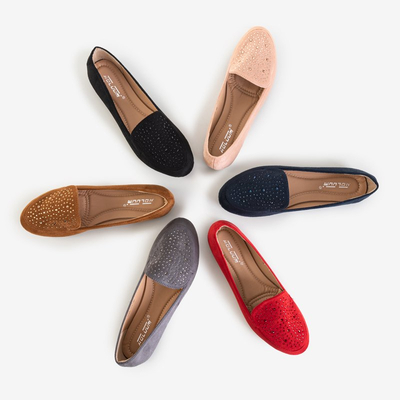 Коричневые женские лоферы со стразами Felisa