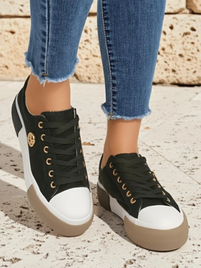 Juodi moteriški Aurelio Canvas sportiniai bateliai