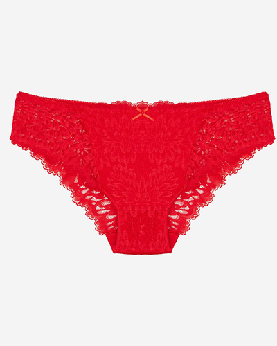 Женские кружевные трусы-бюстгальтер красного цвета - Нижнее белье