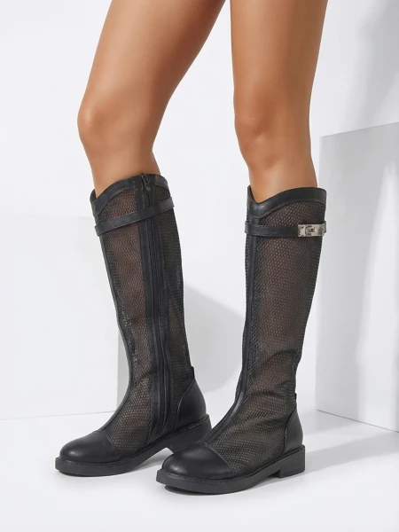 Royalfashion Aukštos perforuotos moteriškos kulkšninių botai Ovittole