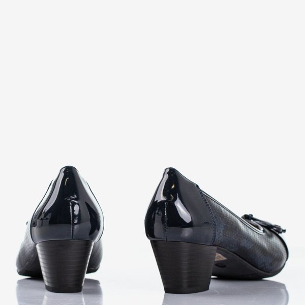 женские туфли-лодочки темно-синего цвета на низкой стойке Ruella - Обувь