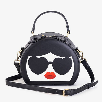 Черно-белая женская сумка с принтом - Сумочки