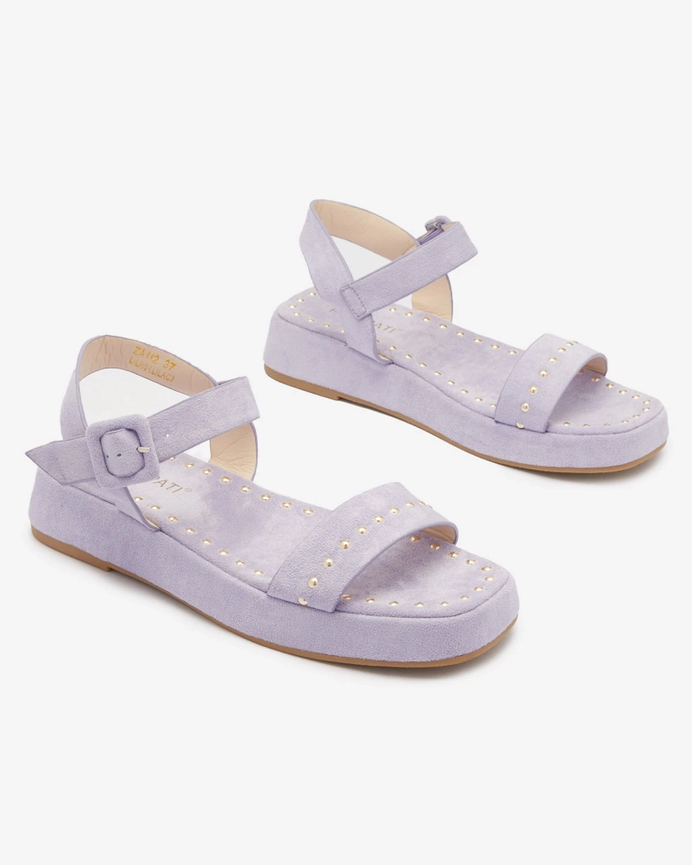 Violetiniai moteriški sandalai su akmenukais Franssia - Avalynė