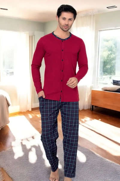 Royalfashion vyriški medvilniniai pižamos su langu