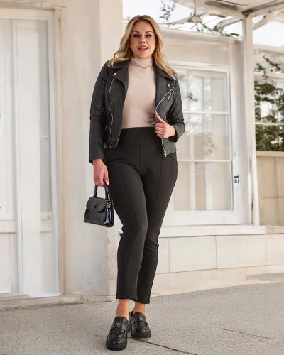 "Royalfashion" Pašiltintos moteriškos tregings kelnės PLUS SIZE
