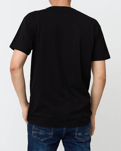 Черная мужская футболка с принтом - Одежда