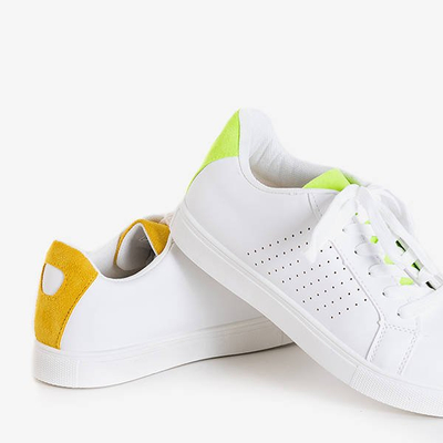 Biało-żółte damskie tenisówki Kaori - Obuwie