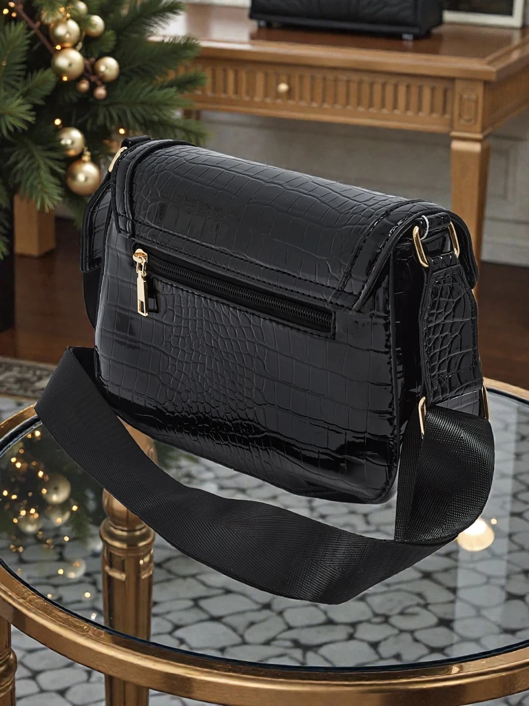 Lakuotas mažas moteriškas rankinukas iš eko odos Lurenn