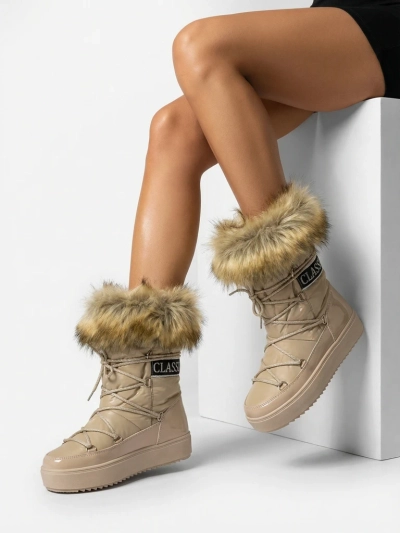 Royalfashion Светло-коричневые ботинки-слипы a'la snow boots for women Gomllo