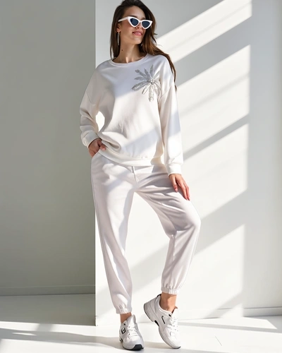 Royalfashion moterų viskozės komplektas su gėle