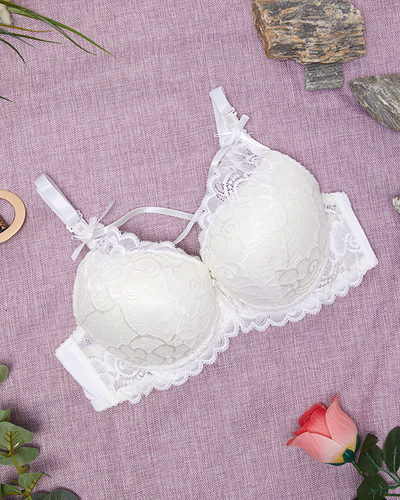 Женский бюстгальтер с кружевом цвета экрю - Нижнее белье