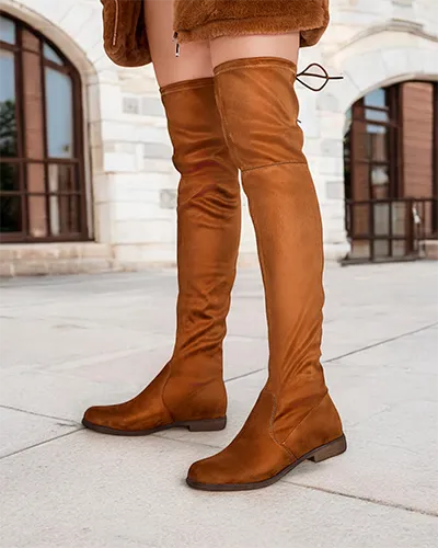 Женские сапоги до колена без шнуровки Royalfashion Lianas