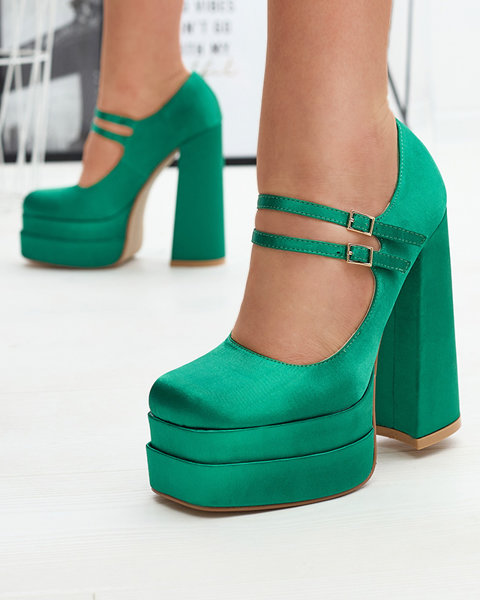 Žalios spalvos moteriški aukštakulniai Elika - Avalynė