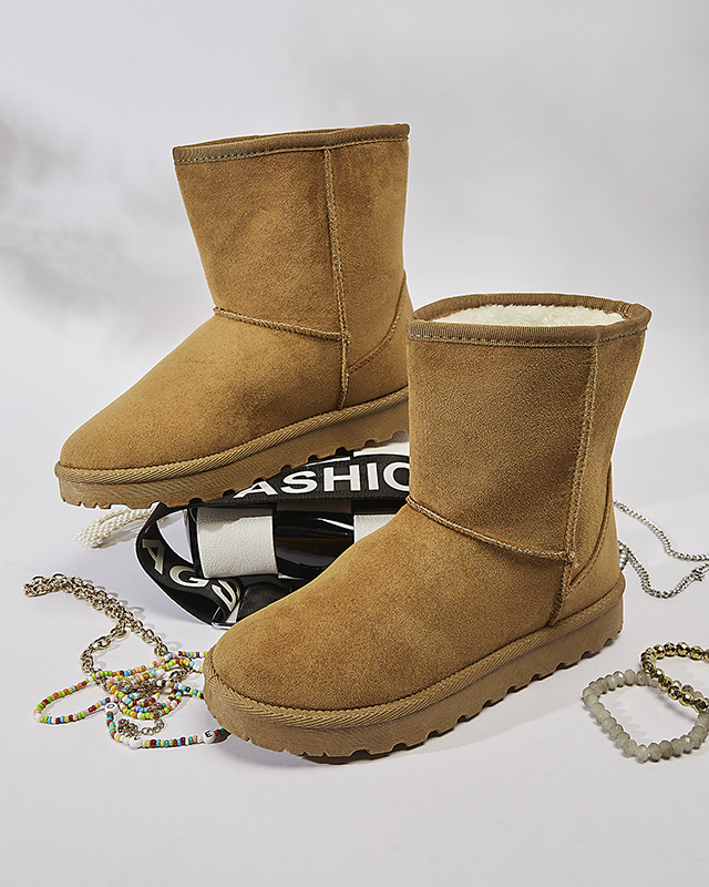 Moteriški apšiltinti ekovamšos sniego batai, kupranugario spalvos Xetik - Avalynė