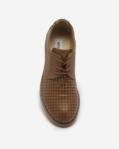 Ажурные коричневые женские полуботинки из эко-кожи Azedvo- Footwear